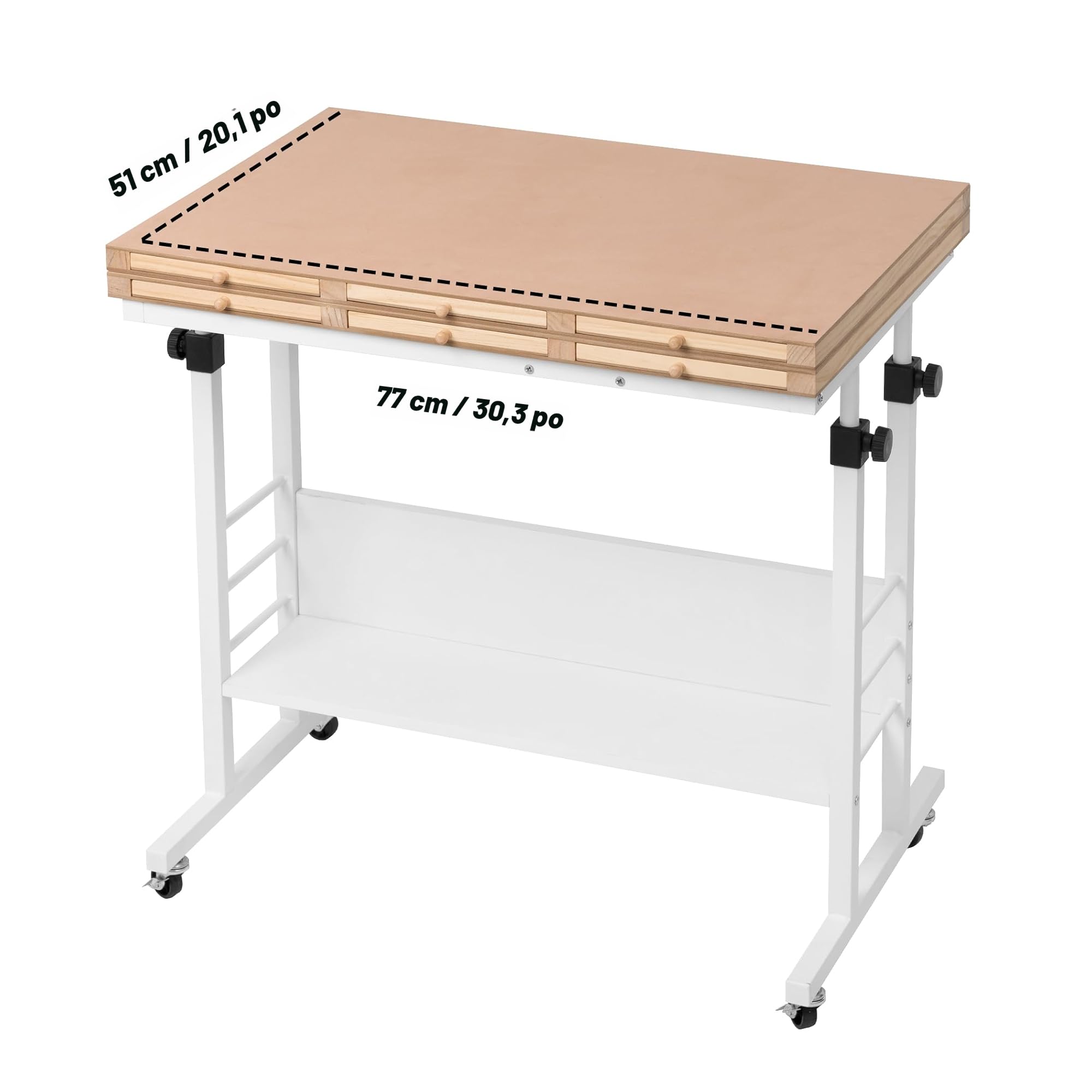Tektalk Planche de Puzzle Pliable 2000/1500/1000 pièces avec Hauteur réglable, Table de Puzzle avec Couvercle et 8 Plateaux de tri/tiroirs, chevalet Puzzle avec Pieds, fermé avec 4 roulettes