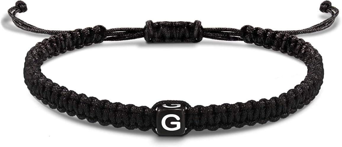 Initial Bracelets for Women Men Gifts for Her Teen Girl Best Friend Birthday Graduation Dainty Braided Bracelets Letter A-Z Charm Adjustable Link Mother's Day Jewelry Mom Christmas Gifts Valentine's Day Jewelry