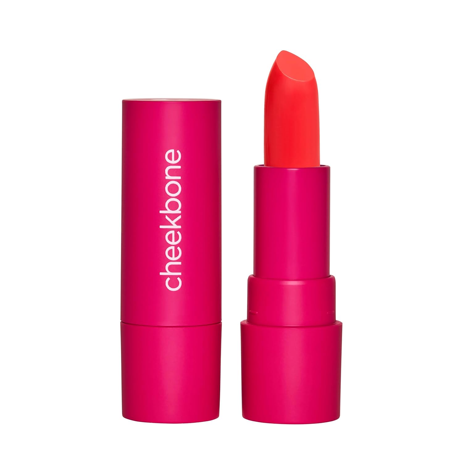 Cheekbone Sustain Lipstick, Oxblood Red Shade, Creamy Satin Lip Color with Buildable Pigment, Long-Wear, Moisturizing Formula with Organic Castor Oil, Eco-Conscious, Vegan, 0.14 oz.