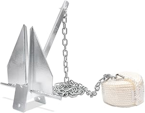 Leero Heavy Duty Boat Anchor Kit with Anchor Chain, Shackle and Anchor Rope, 5/8/10/13 lb Danforth Anchor,Boat Anchor for Pontoons, Dinghies, Fishing Boats, Bass Boats, Sport Boats, Sport Yachts