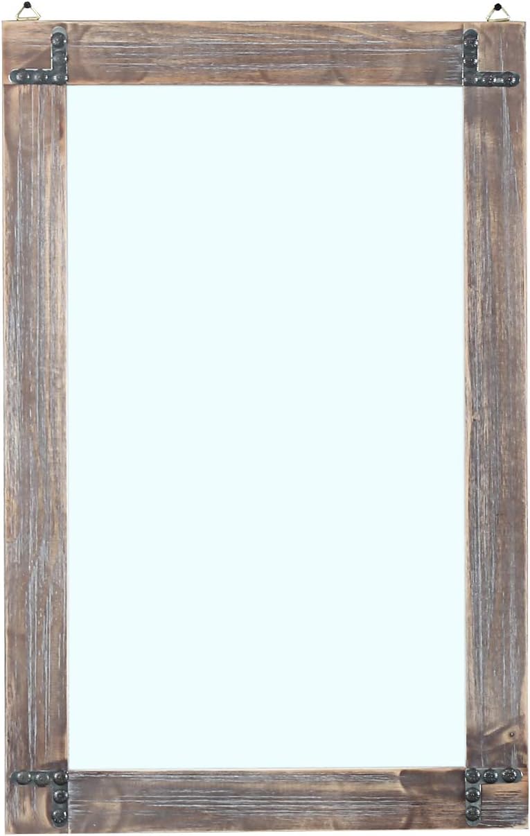 Rustic Wood Frame Wall Mirror for Bathroom Decor 20x30 Rustic Brown in Nepal at NPR 19060