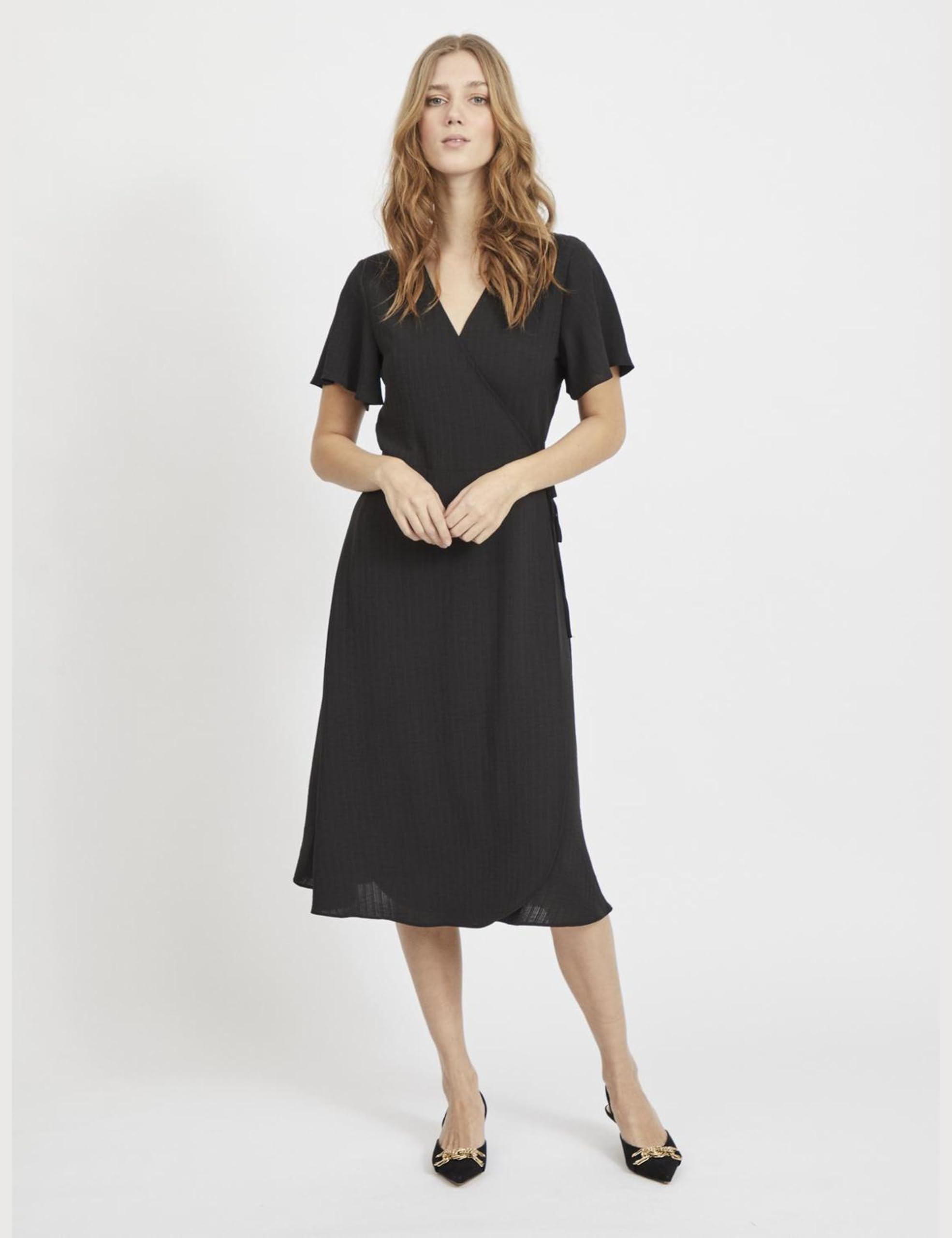 Vila Women's Vilovie S/S Wrap Midi Dress/Su-Noos