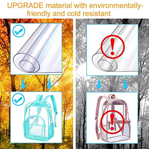 KLFVB Clear Backpack Heavy Duty, See Through Transparent Bookbag - Green One Size3