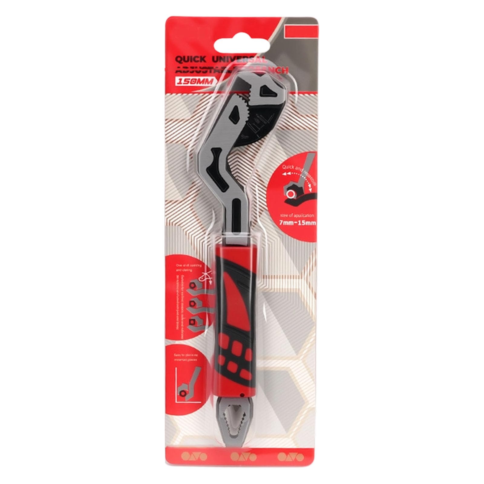 Hdoytxxm C Triple Side Jaw Adjustable Spanner Selflocking Wrench Ergonomi Grip For Secure Nut Bolt Maintenance Pipe Lamp Selfadjusting