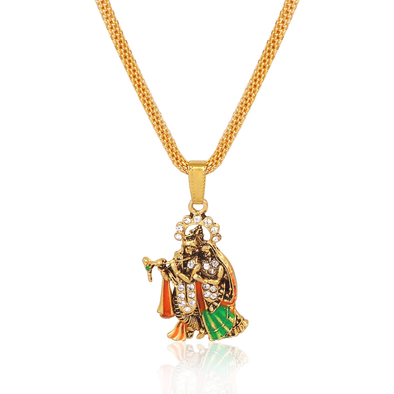 czardonic Krishna Radha with Stone Gold Plated-picture-1