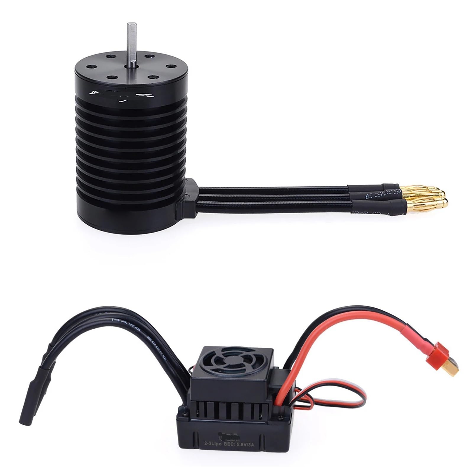 Wodoodporny silnik aluminiowy F540 4370KV, 4-biegunowy, 12 otworów, wysoki moment obrotowy, z bezszczotkowym ESC Combo Kit 60a, do samochodu RC w skali 1/10 1/12
