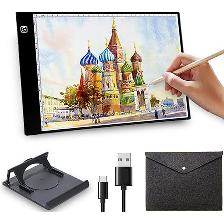 Amazon トレース台 写し絵 トレス台 トレーサー ライトボックス Led 超薄型 3 5mm 三段階調節 目盛り付き 角度調整 スタンド付 1 5m Usbケーブル 漫画 デッサン イラスト 書道 建築設計製図 マンガ スケッチ 練習用 トレーサー 通販