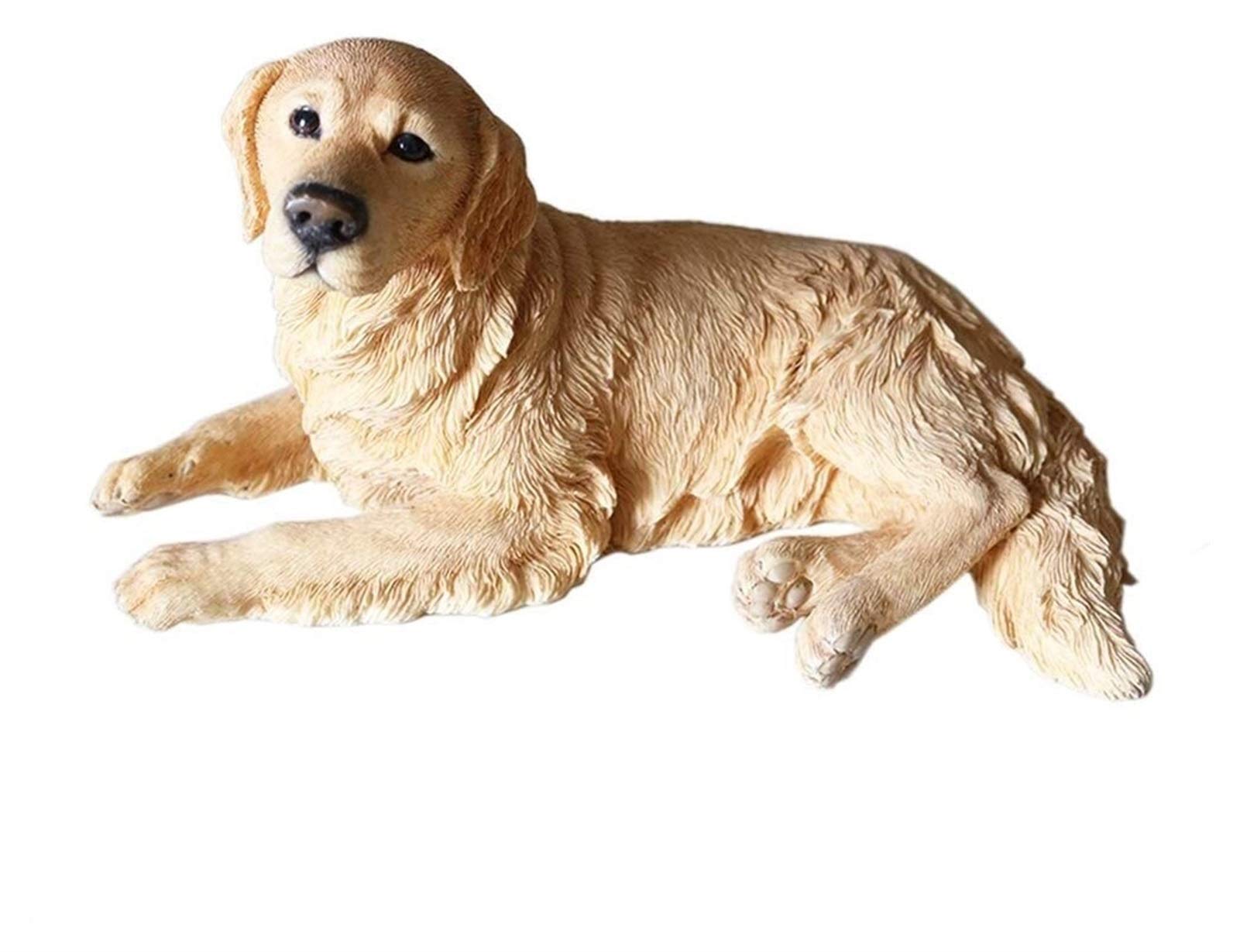 DFrywdgSEY Animal statue, Statue Dog, Golden Retriever Sculpture Resin Model Lying Down Pet Statuette Home Office Desk Decoration Ornaments