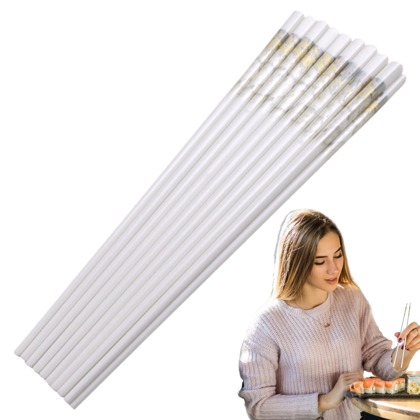 Palillos antideslizantes juego de 10 pares de cubiertos asiáticos para cocinar con seguridad