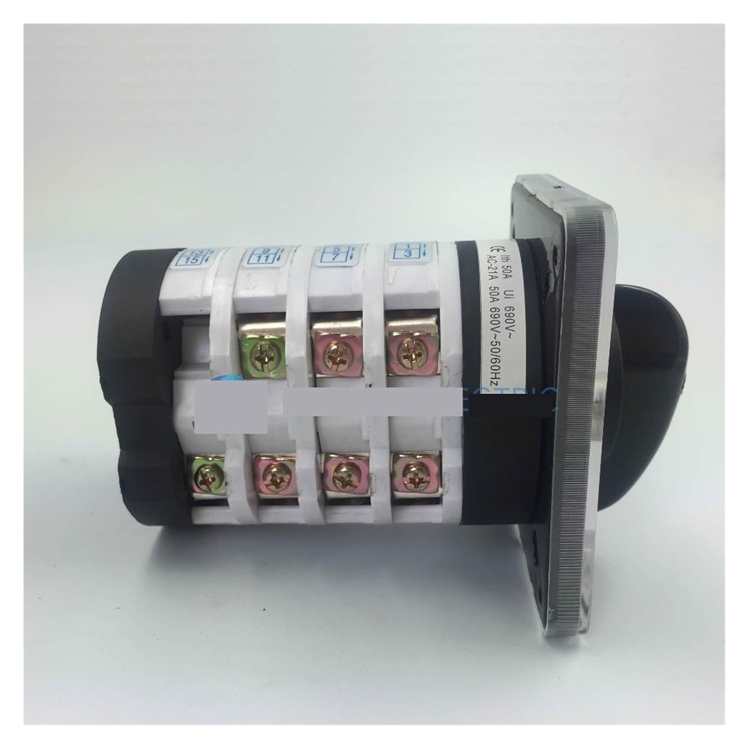 0-7 Position Rotary Cam Changeover Switch 50A Four Poles Changeover Selector Silver YMZ12-50/4 Controls Switches