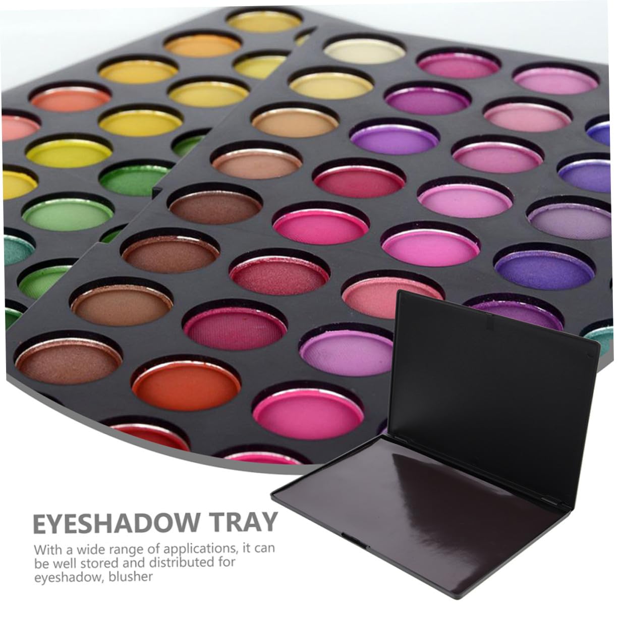 Palette di Ombretti Vuote Magnetiche in Abs Nero 2 Pezzi Leggere e Portatili per Trucco Fai da Te e Make Up On-the-go
