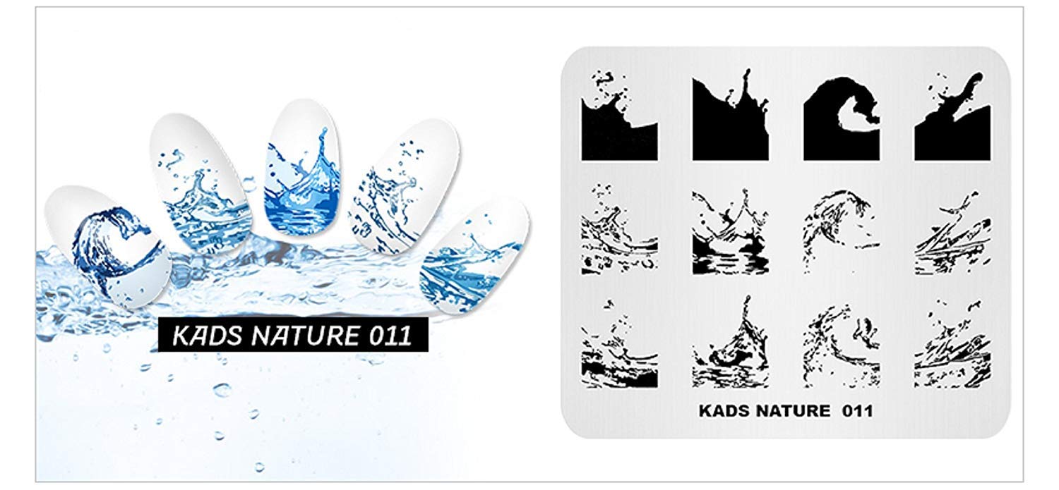 KADS Nail Stamping Piatto Oceno Natura Nail Art Timbro Template DIY Image Template Manicure Stamping Plate Stencil Tools (NA011)