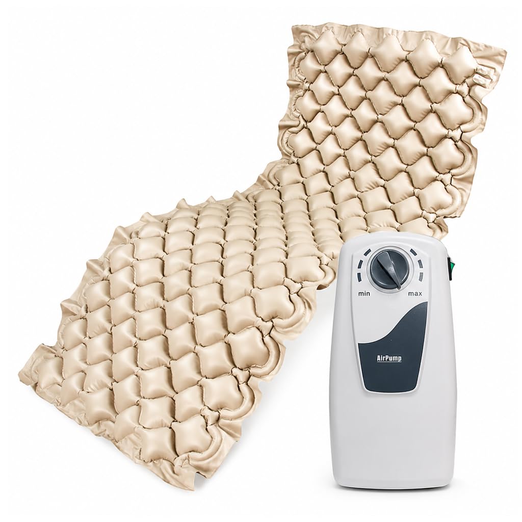 ALMA Colchón Antiescaras de Presión Alternada con Compresor G11, 130 Celdas, Silencioso y Ajustable, Impermeable, Dispositivo Médico para Cama de 90 cm, Prevención de Úlceras en Encamados, hasta 135kg