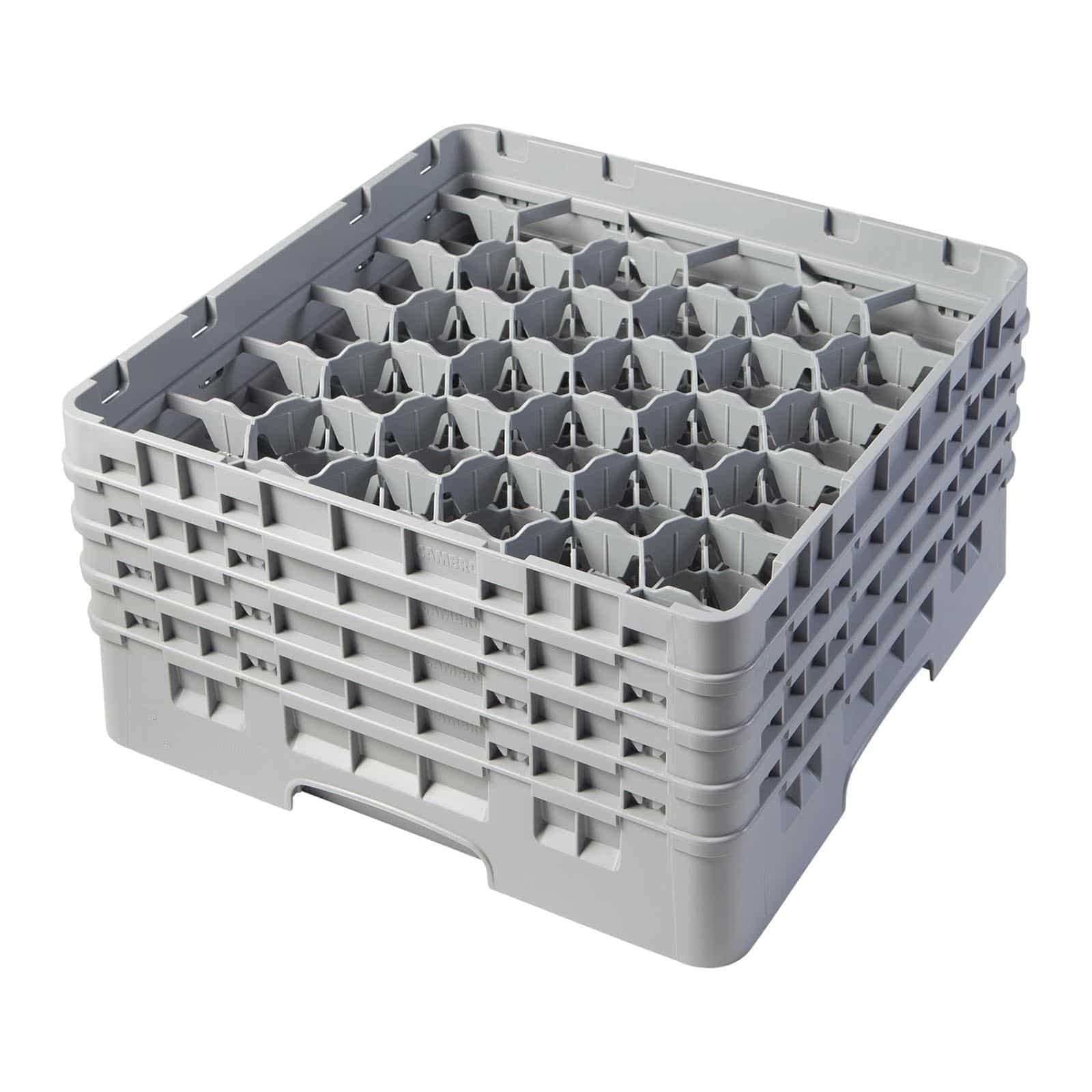 Cambro 30S800 Camrack Polypropylen Körbe für Stiel und Bechergläser mit 30 Fächern, 1/1 Grösse, Grau, 7.94cm Durchmesser, 21.5cm Maximale Höhe, 2 Stück