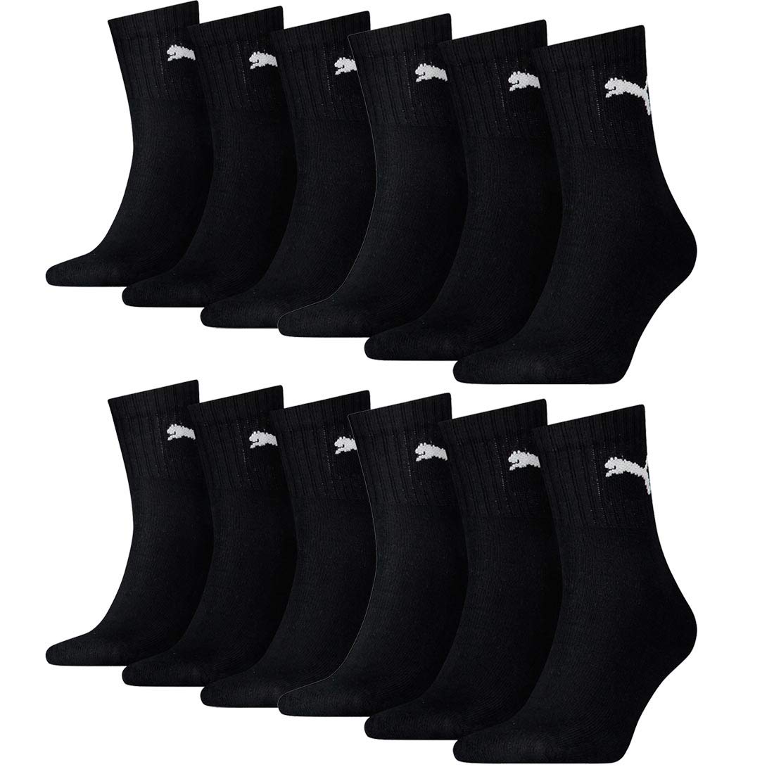 PUMA Short Crew Socks Sportsocken mit Frotteesohle 12er Pack Calzini Sportivi. Unisex - Adulto