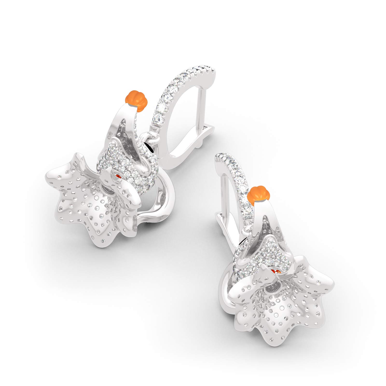 Jeulia 1 Carat Zero Nightmare Before Christmas Necklace for Women Men 925 Sterling Silver White Diamond Pendant Necklace Halloween Jewelry Romantic Jewelry Gift for Her X-mas Festival Birthday Gift