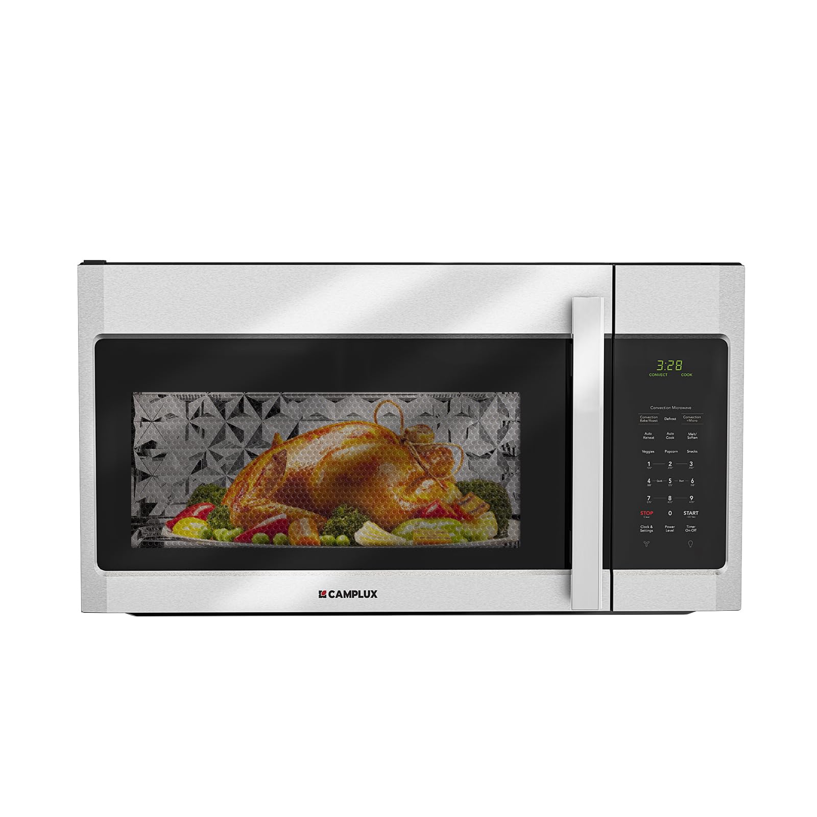 Photo 1 of CAMPLUX 30" Convection Over-the-Range Microwave Oven, 1.5 Cu. Ft. Stainless Steel OTR Microwave with 300 CFM Venting, Bake & Roast Like a Real Oven, Low Noise Design