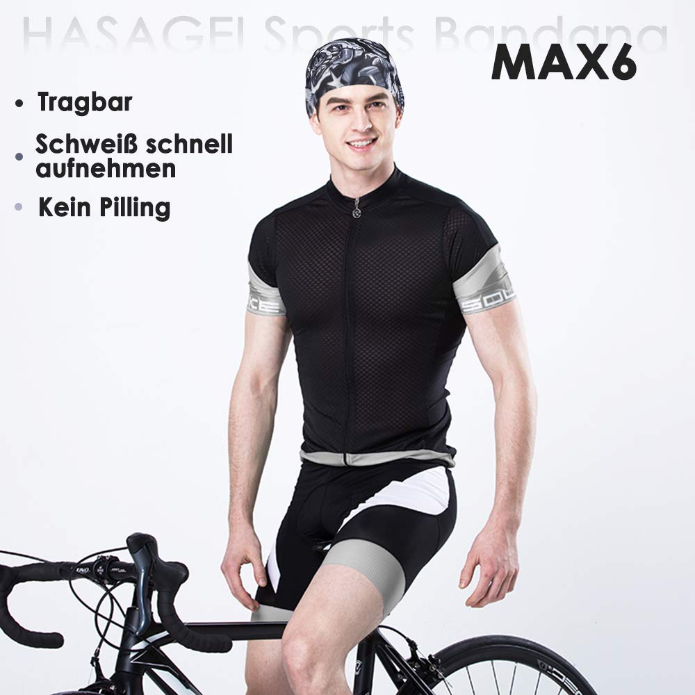 HASAGEI Sports Bandana Cap Herrem damska chusta na głowę typu bandana, maks. 6