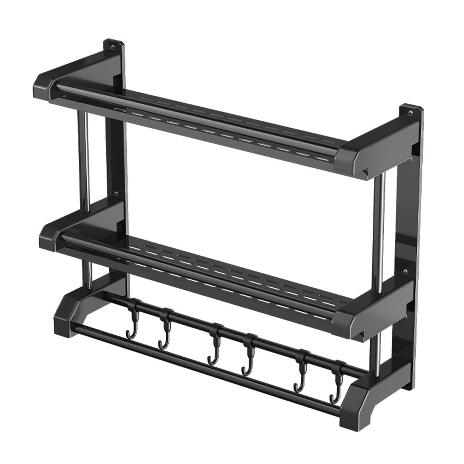 Corner Shower Caddy Shelf Storage Rack with Hooks Stainless Steel Rustproof Shower Shelves for Inside Shower 60cm