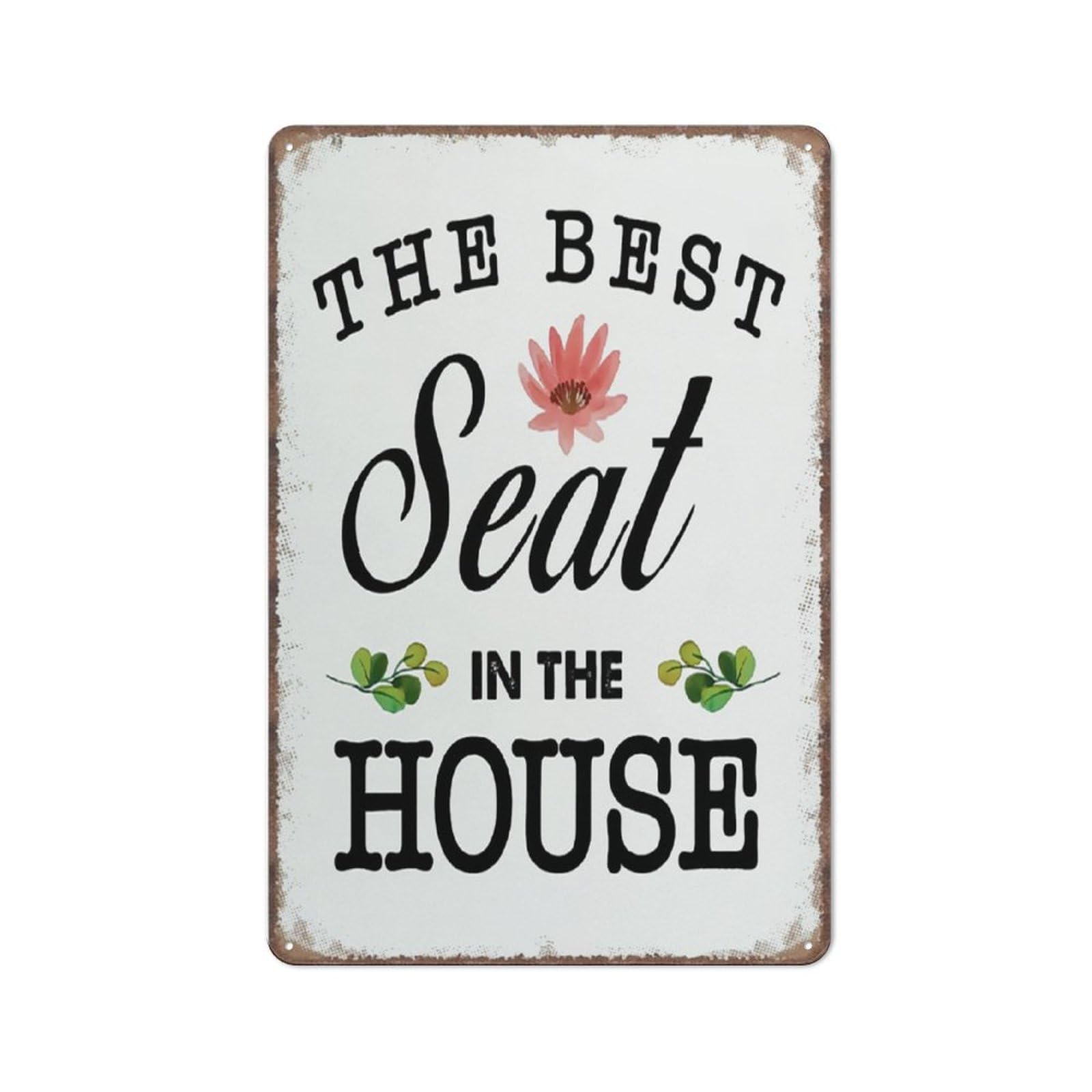 Jaesxxco Tin Sign2 Humorous Bathroom Signs,Toilet Signs For Bathroom,The Best Seat In The House Sign Funny Metal Sign Poster Wall Art For Kitchen Garden Bathroom Farm Home Coffee Decor Tin Sign,5.5X8 Inches