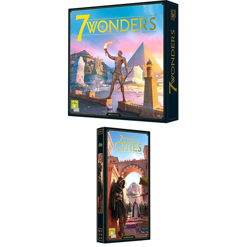 Asmodee - 7 Wonders, Gioco da Tavolo, 3-7 Giocatori, 10+ Anni, Edizione In Italiano + 7 Wonders Cities Nuova Edizione espansione Italiano