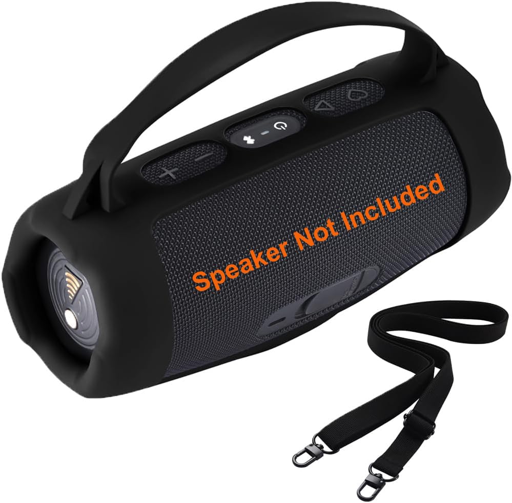 Image of Zitel Case Compatible with JBL Charge 5 Wi-Fi Wireless Portable Bluetooth Speaker Silicone Protective Cover - Black