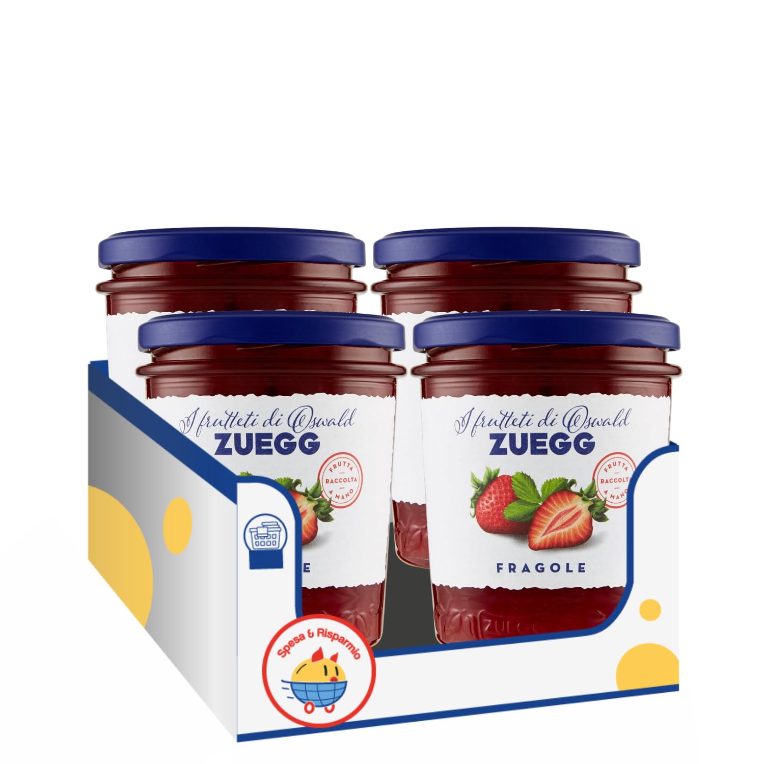 Confettura Extra di Fragole 320 g – Marmellata alla Frutta Dolce e Naturale Ideale per Colazione e Dolci – Variazioni 4/6/8/10 Pezzi (12 pezzi)