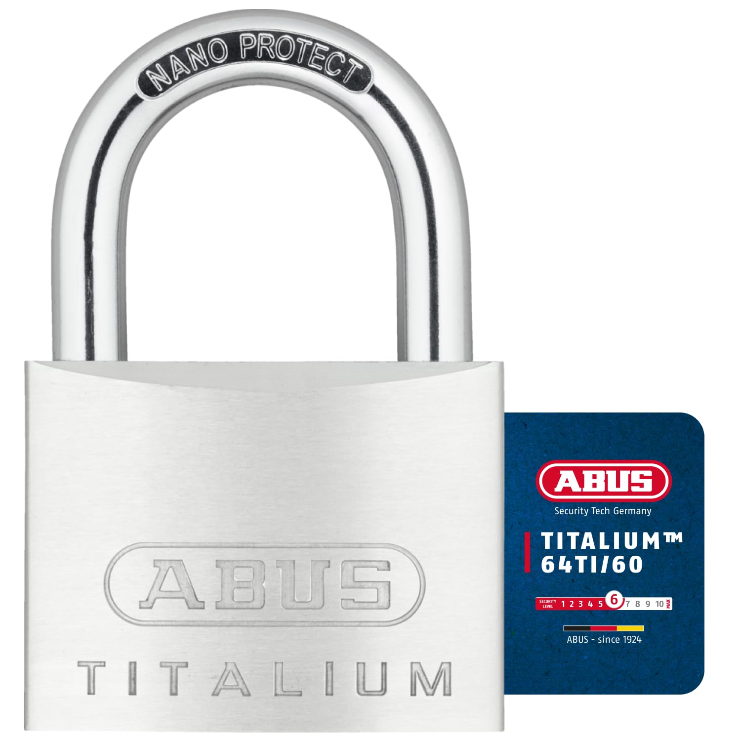 ABUS Mechanical 64TI/60mm TITALIUM™ Padlock Keyed Alike KA6607 ABUKA56357