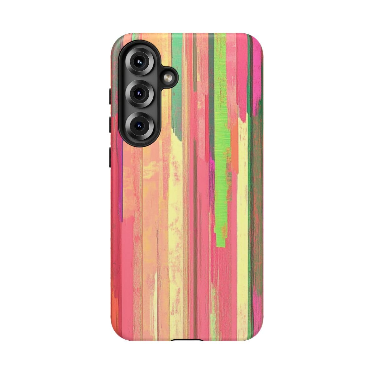 Coque Samsung S25 Plus rose art abstrait rayures verticales - 5