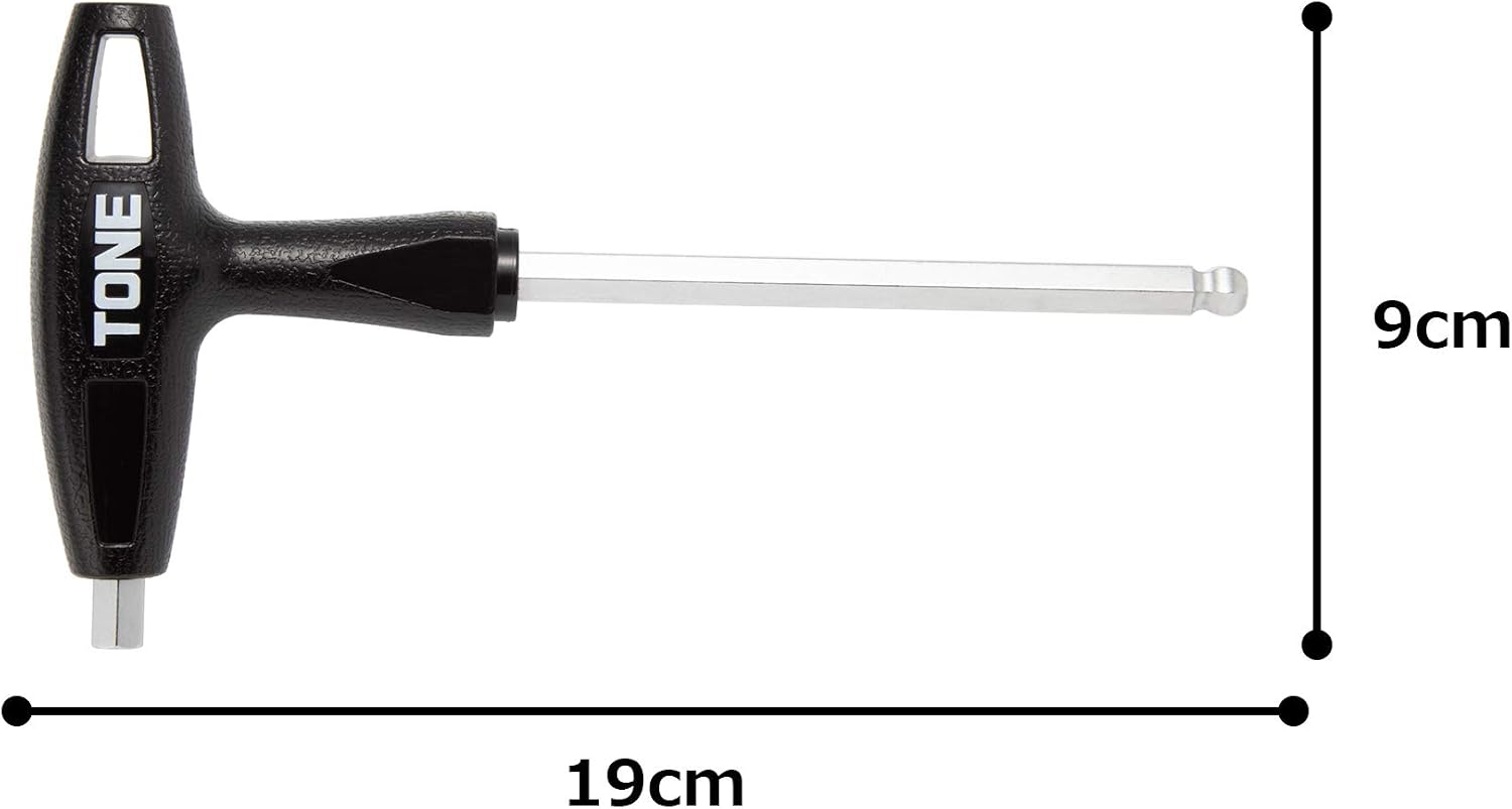 TONE Grip Ball End Hex Wrench TGBHW-08 Black 8mm
