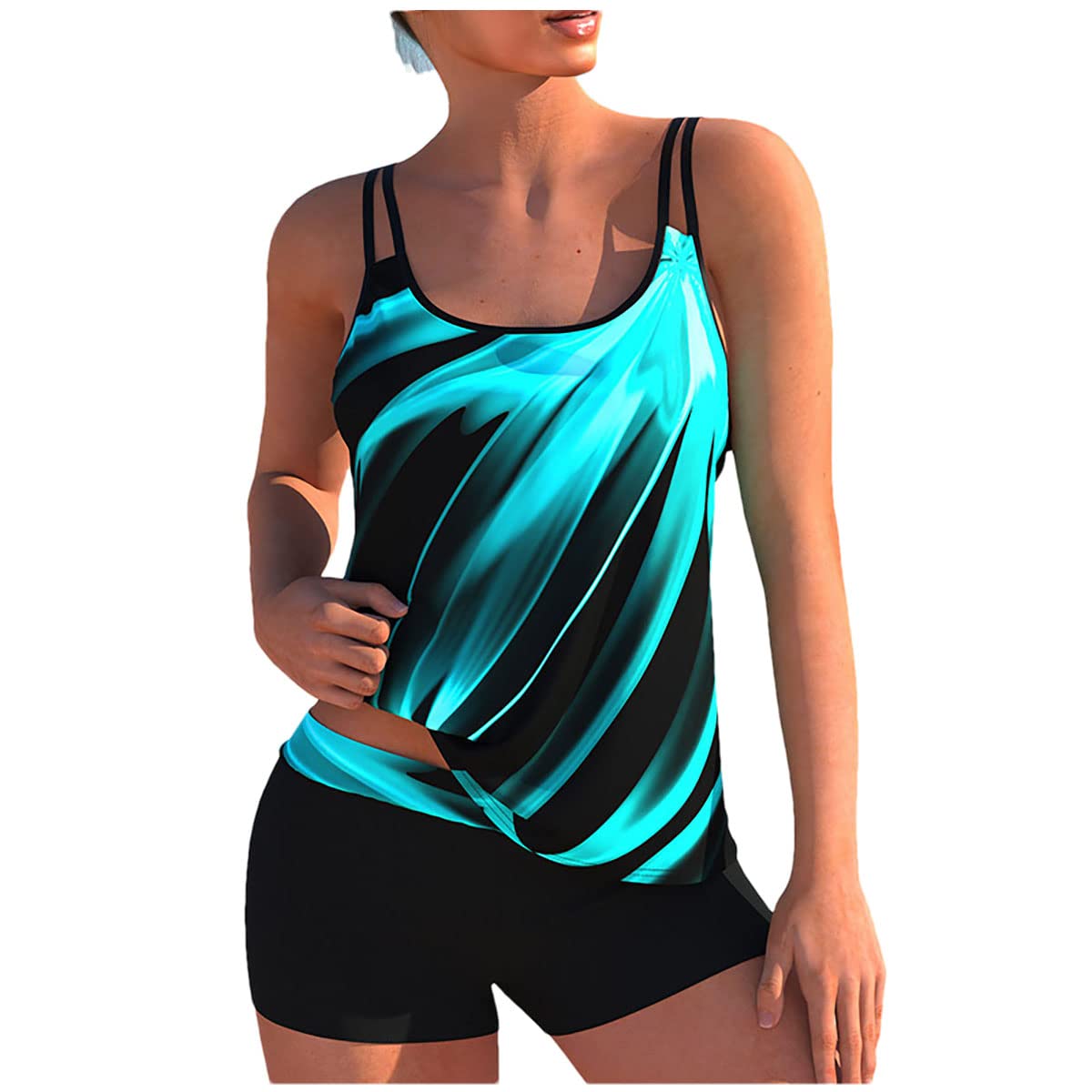 Bupeelee Bodysuit high Spaghetti Strap Plus Stomach Skirt nooobterrm Thong Halter wrap arainlo Quick Change pad Traders Light Blue