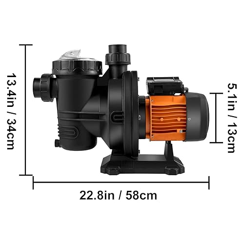 Miniatura 8 de Happybuy Bomba solar de piscina motor potente de 900 W 92 GPM cabeza máxima de 72 V CC 62 pies con controlador MPPT y cable de polvo de 98 pies para