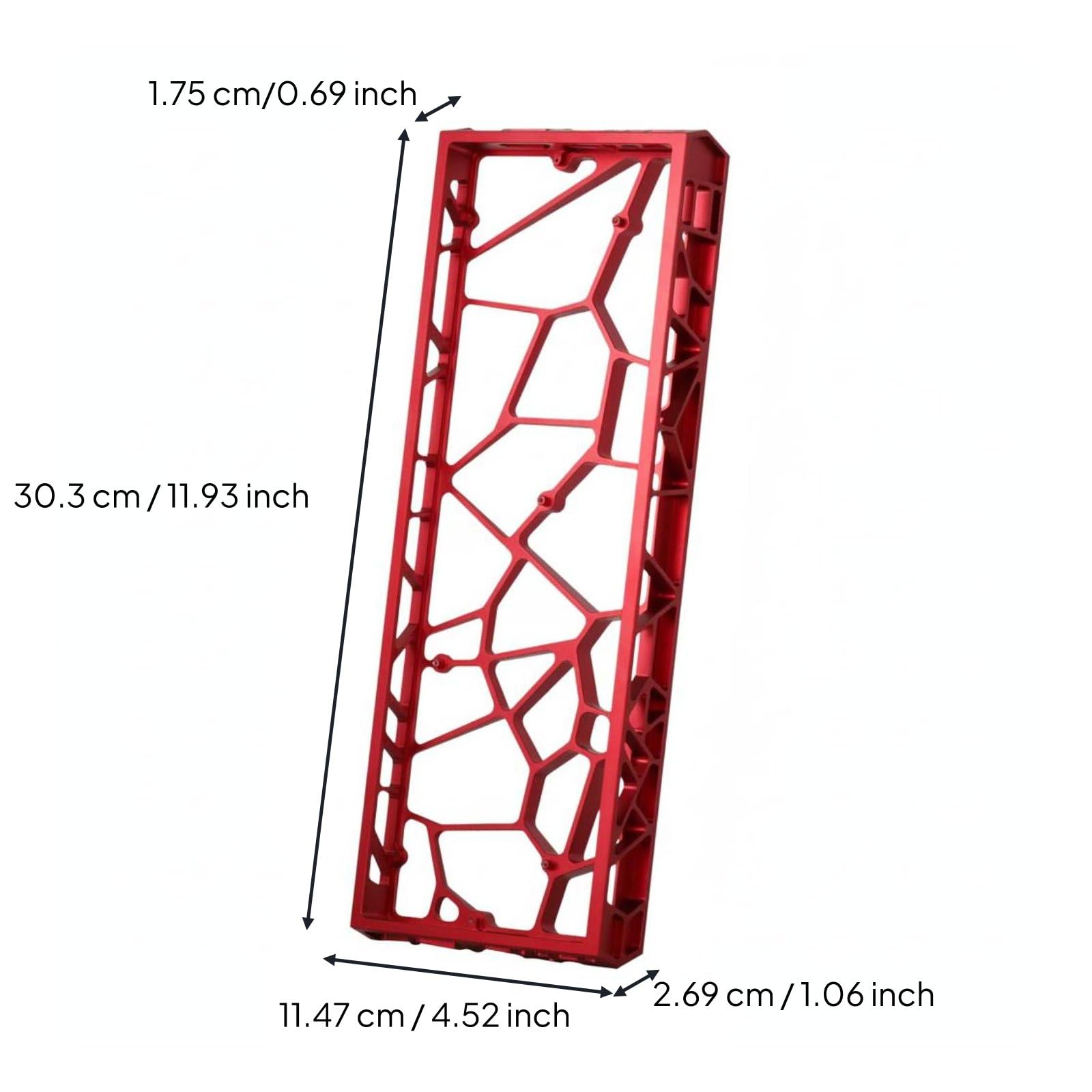 Carcasa de Teclado Mecánico 60 Aluminio Chasis Marco Caja con Aleación Fresada CNC Textura Suave Anti Esqueleto Geométrico Puerto USB C Desmontable, Red