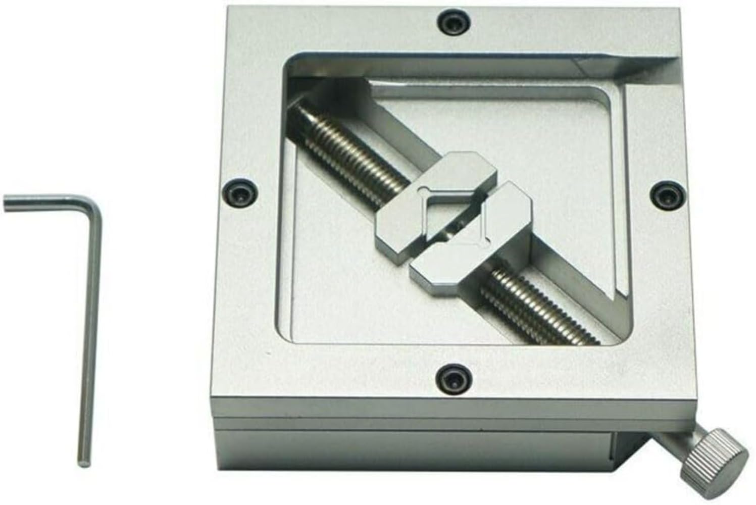 Zaycraye Silver Bga Reballing Kit, Bga Reballing Station Universal Stencil Solder Rework Kit, Reballing Rework Net, 90Mm Reball Station Device With 10 Universal Stencils (90Mm Bga Device Only)
