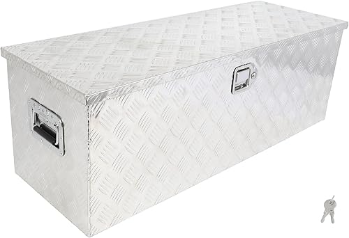 Miniatura 25 de SCITOO Caja de herramientas resistente para cama de camión de 49 pulgadas para camioneta pickup, casa rodante, remolque, almacenamiento rectangular