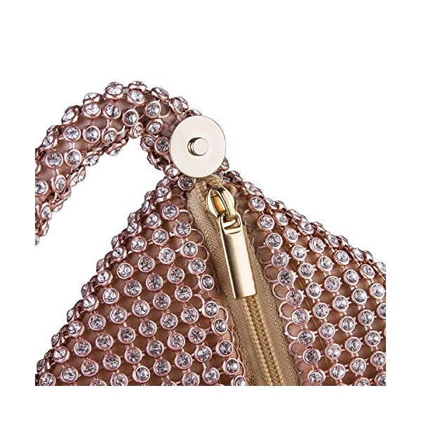 Crownguide Women's Vintage Evening Bags Clutches Bling Beaded Wedding Party Gowns Formal Prom Purses Handbags With Wristlet Black - Image 6