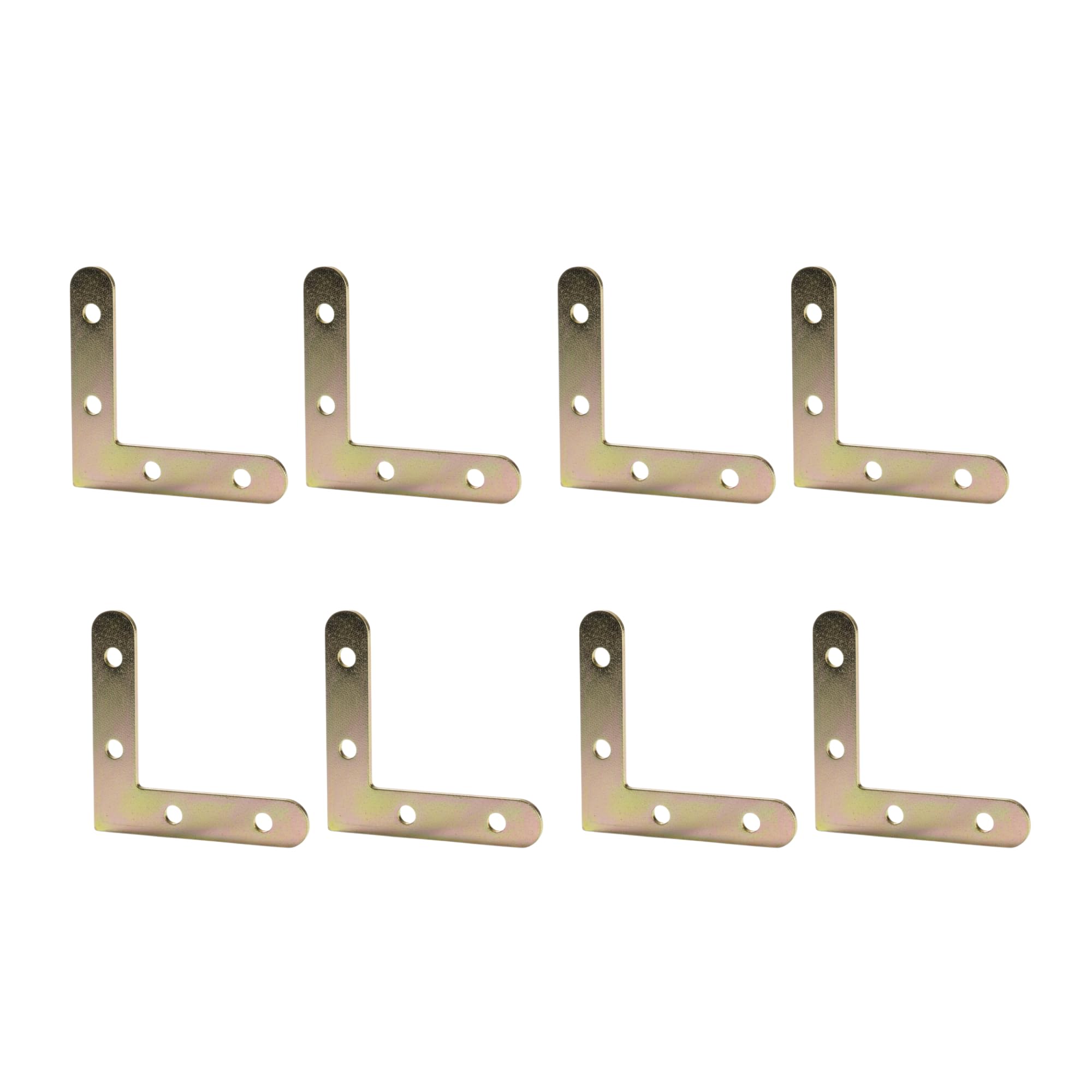 L-Shaped Corner Braces, Zinc Plated Steel, 4-Hole Flat Mending Plate, Right Angle Joint Fastener for Wood Furniture, Shelves, Cabinets, Picture Frames, 5.3x5.3cm, Pack of 8-image-3
