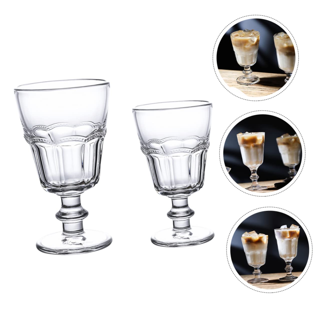 Ciotole da dessert in vetro, tazze da dessert, 2 pezzi Coppa gelato Contenitore for bevande Tazza da caffè trasparente Ciotola for frutta con piedi Snack Piatto for gioielli Ciotola for gelato Tazza S