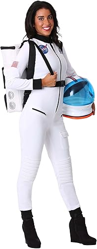 Miniatura 2 de Women's NASA Patch Astronaut Flight Suit Costume Jumpsuit, Patch, Rib Knit Collar, Front Zipper, Cargo Pocket