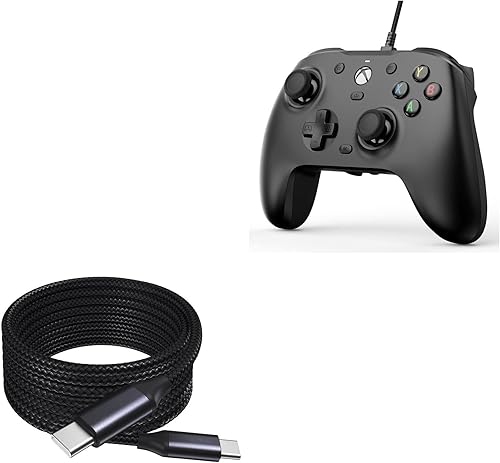 BoxWave Cable compatible con GameSir G7 SE, DirectSync PD Cable (10 pies), USB-C a USB-C (100 W), aleación de nailon trenzado tipo C larga, carga