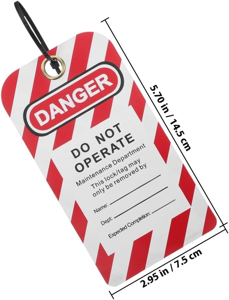 Warning Lockout Labels 10pcs with Zip Ties, Do Not Operate Hanging Danger Tags for Equipment Repair and Maintenance Safety Compliance