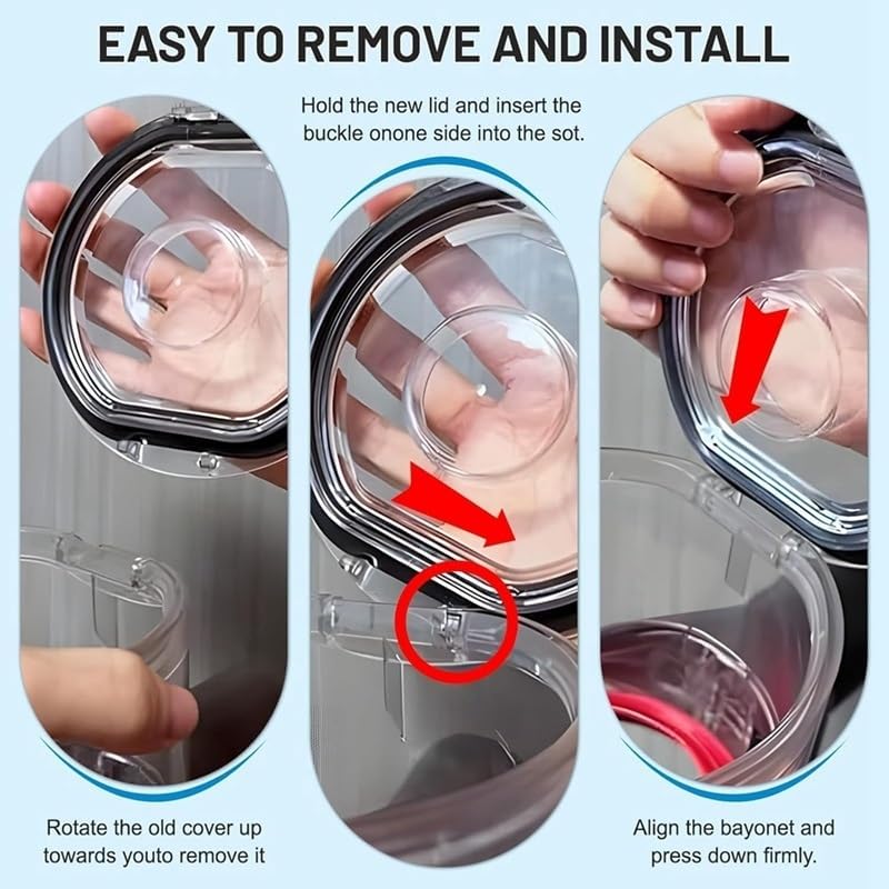 Y37A-Dust Bin Lid + Pre&Post HEPA Filter Set Replacement，Compatible For Dyson， V7 V8 Vacuum Cleaner, Canister Dirt Cup Lid Accessories