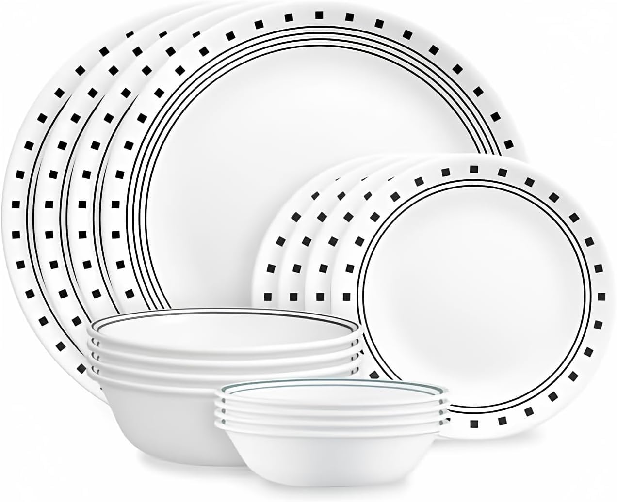 City Block 16-Piece Mugless Dinnerware Set, Service for 4