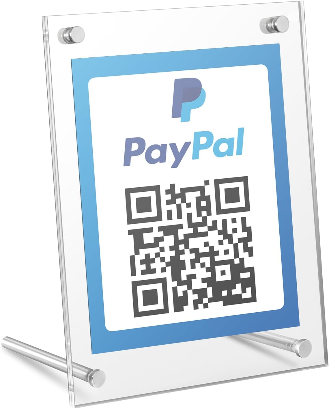 Kevenal QR Code Signs, 4 x 6 Inch Clear QR Code Menu with Metal Stand, Cash App Acrylic Holders - 1 Pack