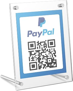 Kevenal QR Code Signs, 4 x 6 Inch Clear QR Code Menu with Metal Stand, Cash App Acrylic Holders - 1 Pack