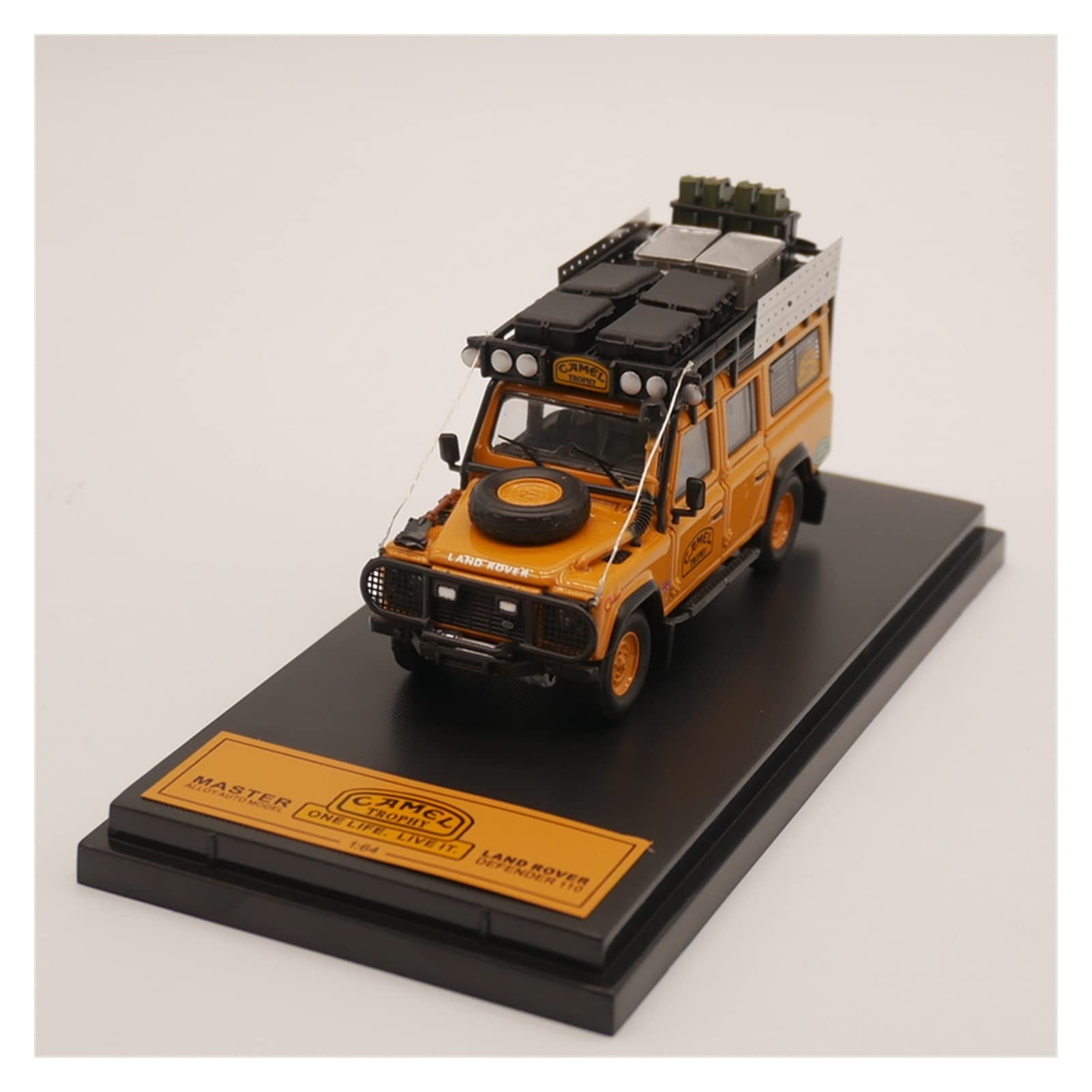 Veicoli a Motore in Scala 1/64 per Land Rover Defender 110 Camel Trophy Pressofuso in Lega Modello di Auto Fuoristrada Simulazione Collezione di Souvenir Modello di Auto Replica
