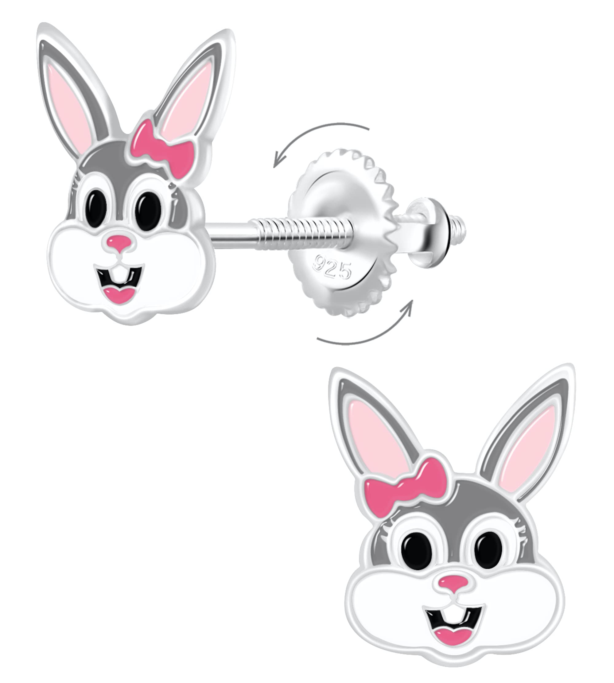 Aww So Cute 925-92.5 Sterling Silver Bunny Rabbit Screw Back Stud Earrings for Babies, Girls, Kids & Women Pure Silver (ER1943) (B09N1P1P7X) Amazon Price History, Amazon Price Tracker