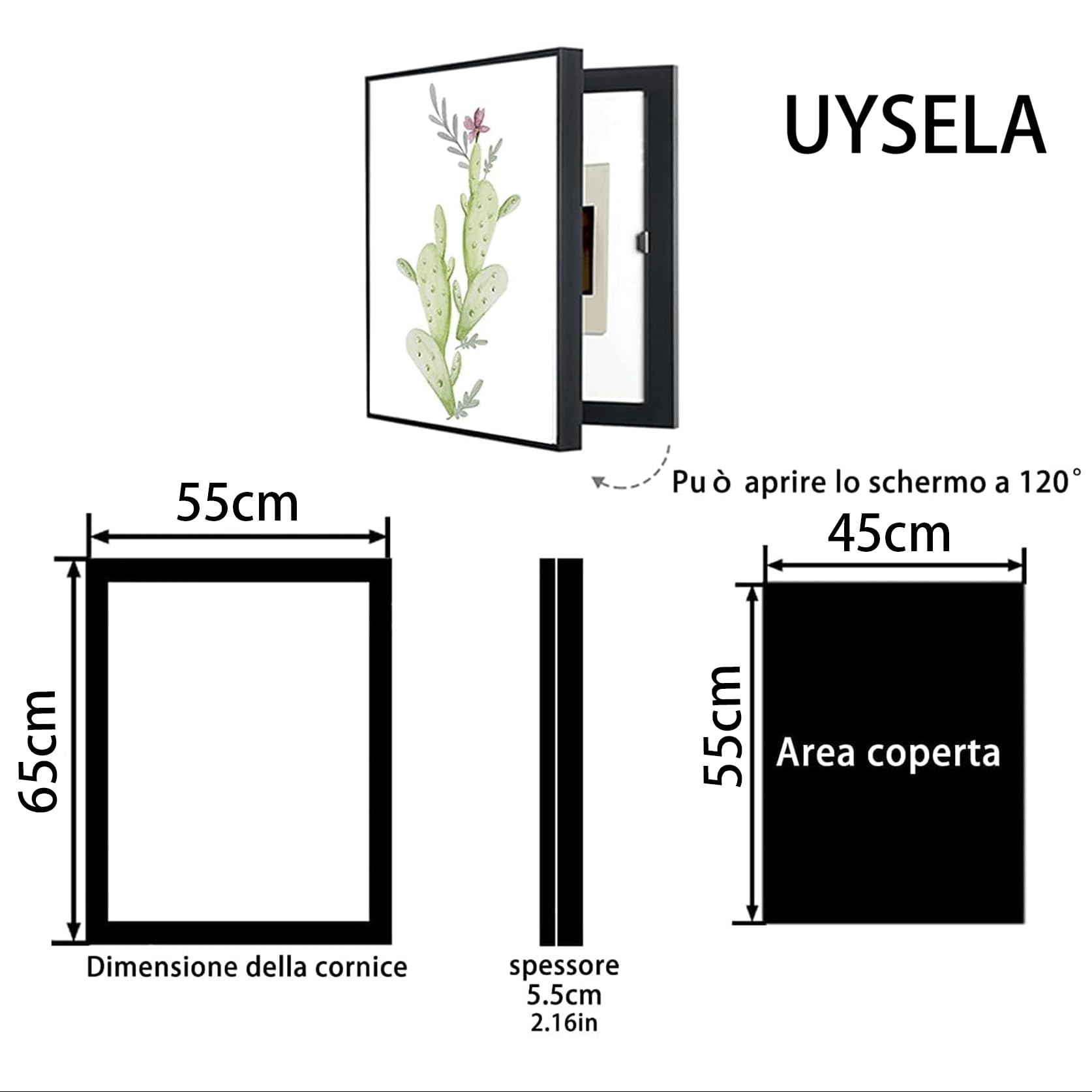 UYSELA Copri Quadro Elettrico Decorativo Copri Contatore Elettrico Appeso Quadro Copri Quadro Elettrico Copri Contatore Elettrico Appeso,Black 4