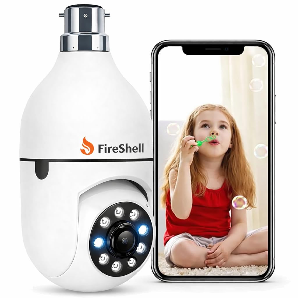 Fireshell 360° Bulb Security Camera 1080P HD | Smart PTZ WiFi CCTV with App Control, Motion Alert & Two-Way Talk | Indoor Home Surveillance Light Socket Camera-image-24
