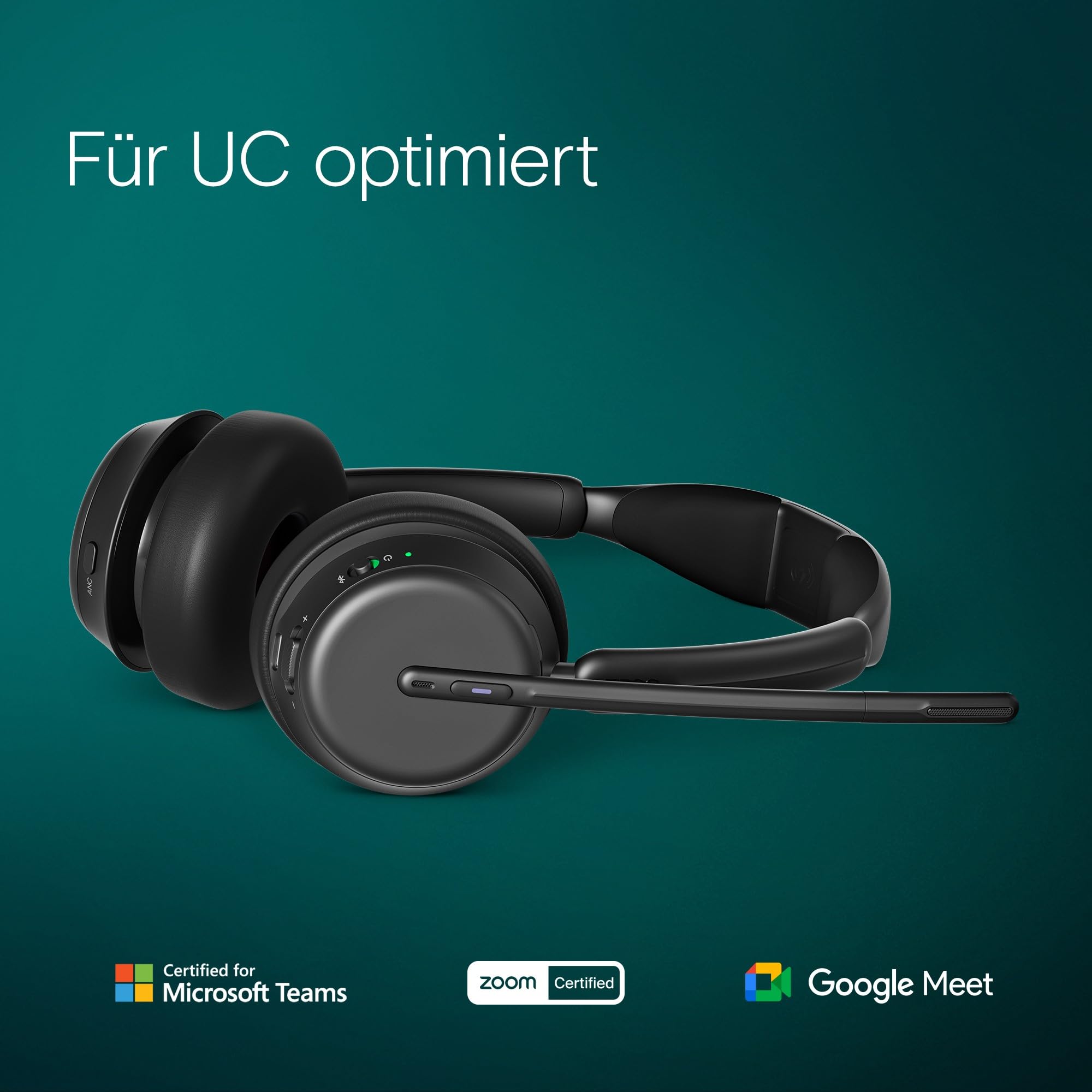 EPOS Impact 1061T ANC Professionelles Bluetooth Headset - Beidseitig, Adaptive ANC, EPOS AI Spracherkennung, BrainAdapt Technologie
